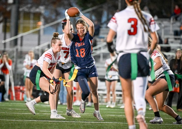 Legend dynamic duo Madi Smolen, Lucy Thompson lead Titans to 5A flag football final